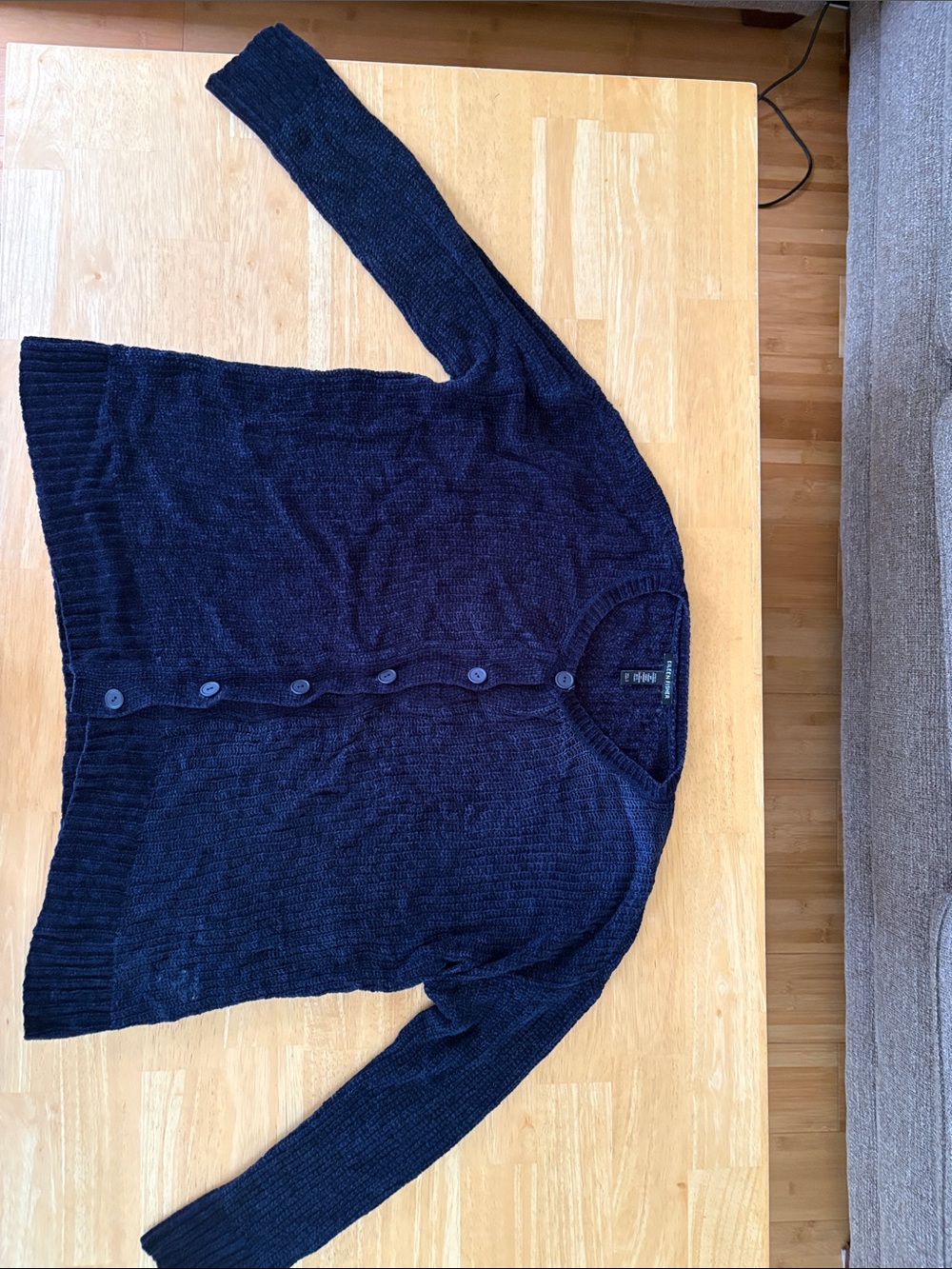 Womens size small Eileen Fisher Navy Ink Button-Front Sweater Cardigan oversized
